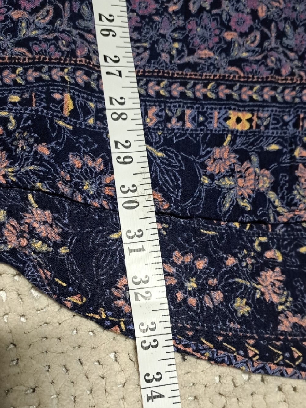 372 - Billabong Navy and Purple Floral Peasant Tunic - Picture 9 of 11